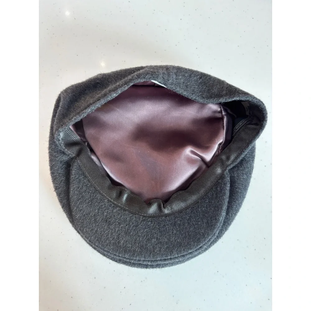 Seifter Associates Pure Cashmere Flat Cap Mens Medium Charcoal Gray Ivy Hat USA